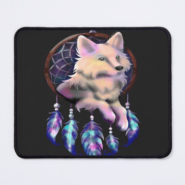 Item preview, Mystical Wolf Dreamcatcher – Spiritual Galaxy Animal Art with Feathers and Moonlight Magic designed and sold by ArtfulEscapes25.