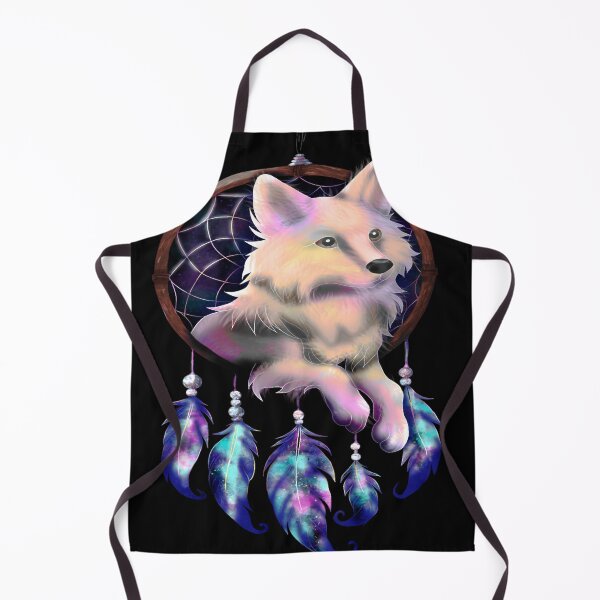 Item preview, Mystical Wolf Dreamcatcher – Spiritual Galaxy Animal Art with Feathers and Moonlight Magic designed and sold by ArtfulEscapes25.