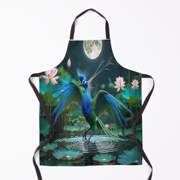 Item preview, Exotic Bird Moonlight Courtship Dance on Lotus Pond designed and sold by Max Store.