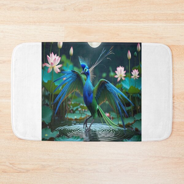 Item preview, Exotic Bird Moonlight Courtship Dance on Lotus Pond designed and sold by Max Store.
