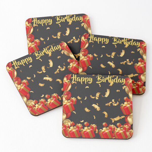 Item preview, BLACK GOLD RED BIRTHDAY BACKDROPS designed and sold by Flavaprints4u.