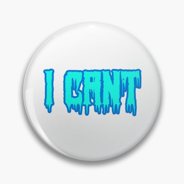 Item preview, I Cant in Horror Drip Blue and Teal Outline Typography designed and sold by Memes N Lore .