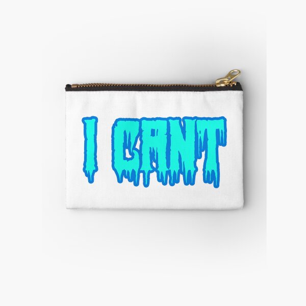 Item preview, I Cant in Horror Drip Blue and Teal Outline Typography designed and sold by Memes N Lore .