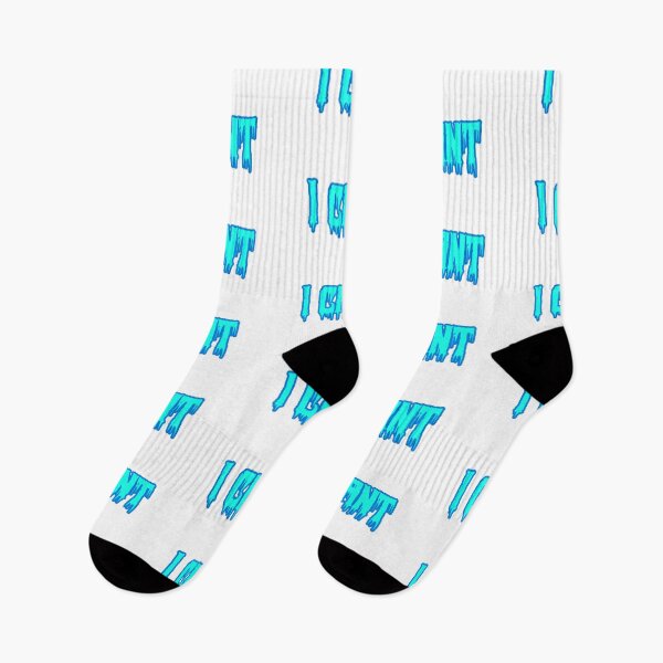Item preview, I Cant in Horror Drip Blue and Teal Outline Typography designed and sold by Memes N Lore .