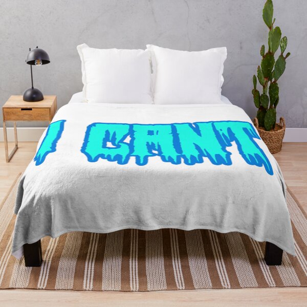 Item preview, I Cant in Horror Drip Blue and Teal Outline Typography designed and sold by Memes N Lore .