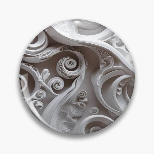 Item preview, Elegant Aesthetic Grey and White Textured Sculpted Filagree Swirl Design designed and sold by greenflashwear.