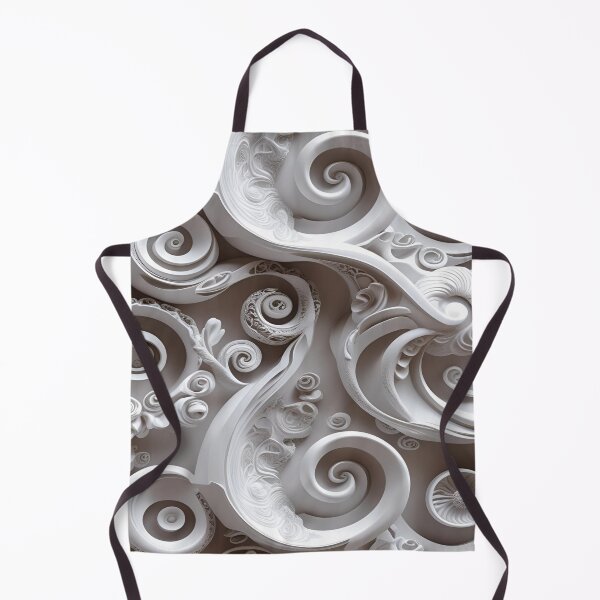 Item preview, Elegant Aesthetic Grey and White Textured Sculpted Filagree Swirl Design designed and sold by greenflashwear.
