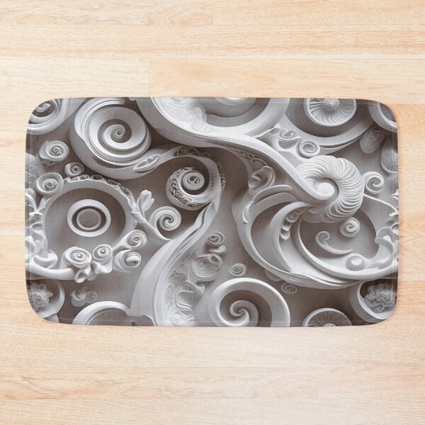 Item preview, Elegant Aesthetic Grey and White Textured Sculpted Filagree Swirl Design designed and sold by greenflashwear.