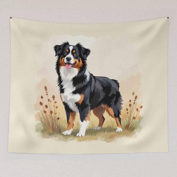 Item preview, Aussie - Black Tricolor Australian Shepherd Dog designed and sold by csforest.
