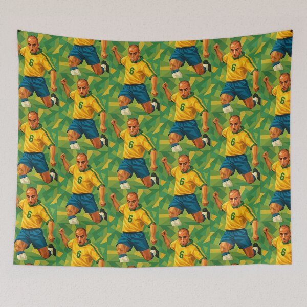 Item preview, Roberto Carlos Brazil Football Legend Soccer Icon Art designed and sold by kakarikihill.