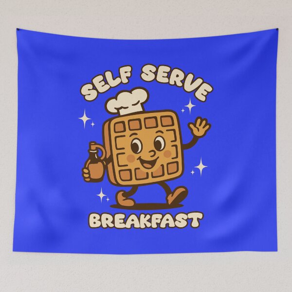 Item preview, Happy Waffle Chef Retro Self-Serve Breakfast Mascot designed and sold by Supri123.