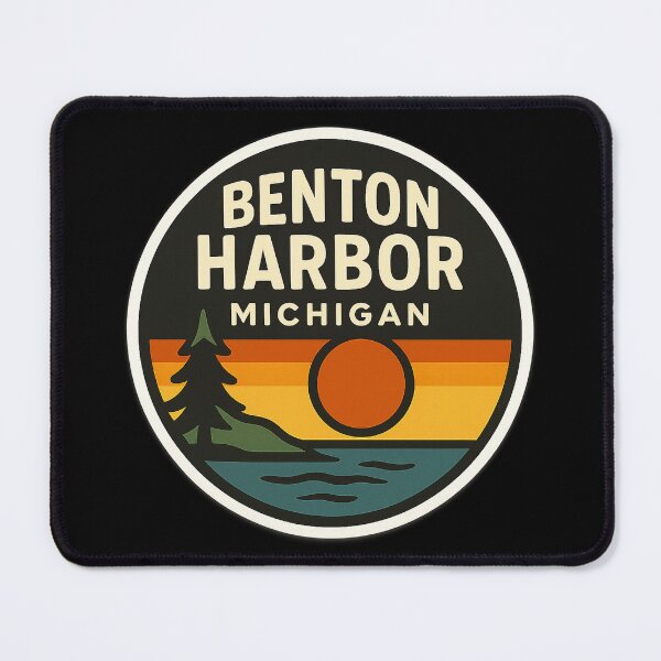 Item preview, Benton Harbor Michigan Retro Sunset designed and sold by American Travels.