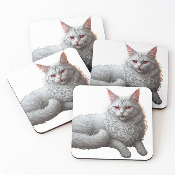 Item preview, Elegant White Cat - Noble Elf Inspired Fan Art designed and sold by PolyLili.