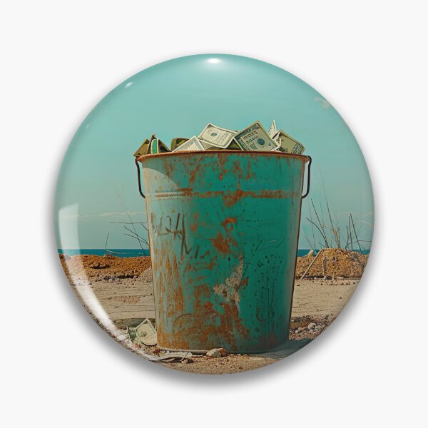 Item preview, Banknotes inside a trash bucket designed and sold by FlaskLab.