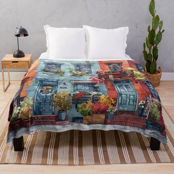 Item preview, New York streets in watercolor style 2 designed and sold by FlaskLab.