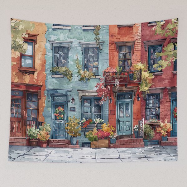 Item preview, New York streets in watercolor style 2 designed and sold by FlaskLab.