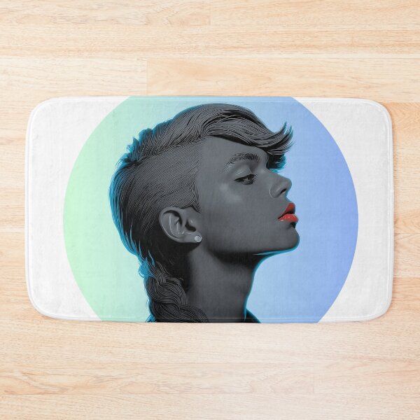 Item preview, Monochromatic Portrait of a Stylish Woman with Red Lips and Braided Hair designed and sold by pkvorakorn.
