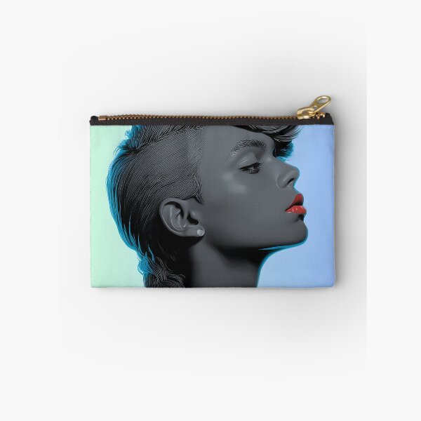 Item preview, Monochromatic Portrait of a Stylish Woman with Red Lips and Braided Hair designed and sold by pkvorakorn.