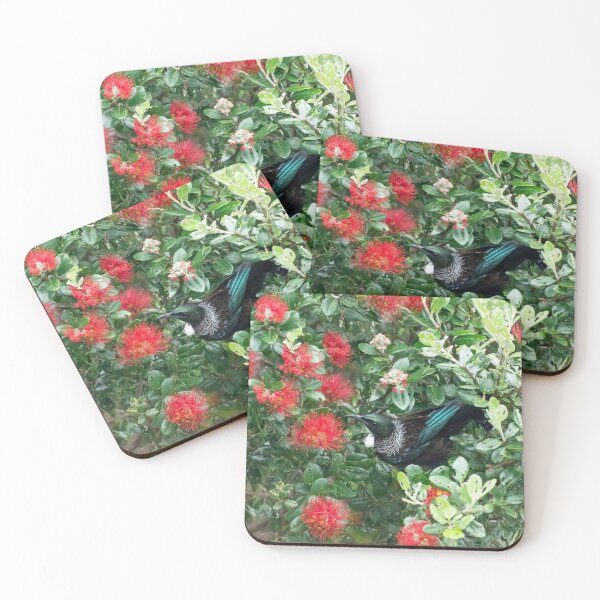 Item preview, A New Zealand Tui in a Pohutukawa Tree designed and sold by beckyjaynephoto.