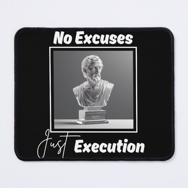 Item preview, No Excuses, Just Execution - Epictetus Crystal Clear Quartz Stoic Sculpture designed and sold by LexaArtworks.
