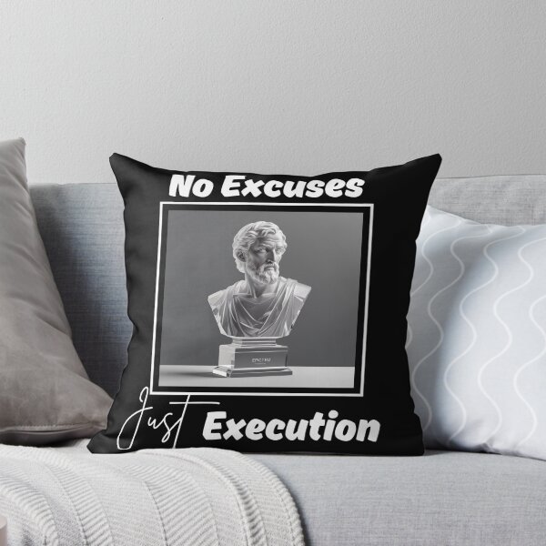 Item preview, No Excuses, Just Execution - Epictetus Crystal Clear Quartz Stoic Sculpture designed and sold by LexaArtworks.