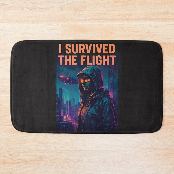 Item preview, I Survived the Flight - Neon Sci-Fi Alien Design designed and sold by JORYA.