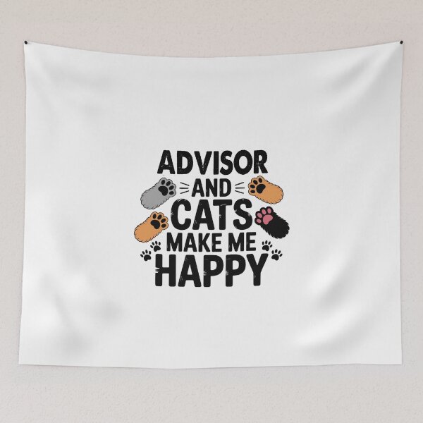 Item preview, Advisor And Cats Make Me Happy - Funny Advisor Cats Lover designed and sold by Oussinc.