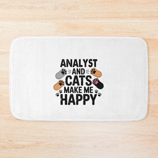 Item preview, Analyst And Cats Make Me Happy - Funny Analyst Cats Lover designed and sold by Oussinc.