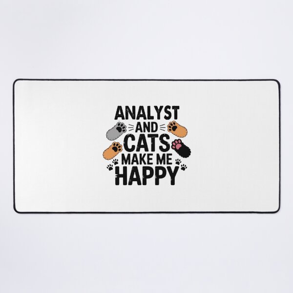 Item preview, Analyst And Cats Make Me Happy - Funny Analyst Cats Lover designed and sold by Oussinc.