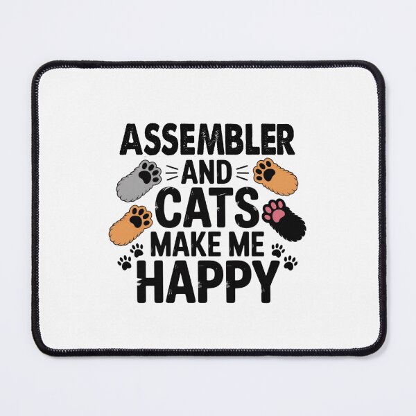 Item preview, Assembler And Cats Make Me Happy - Funny Assembler Cats Lover designed and sold by Oussinc.
