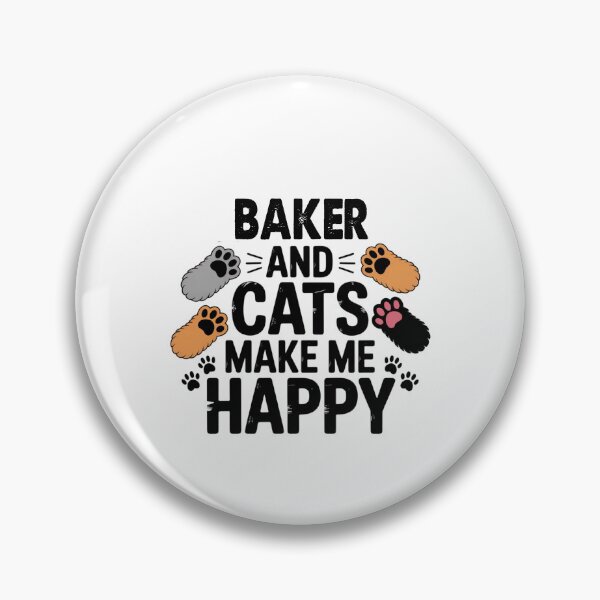 Item preview, Baker And Cats Make Me Happy - Funny Baker Cats Lover designed and sold by Oussinc.