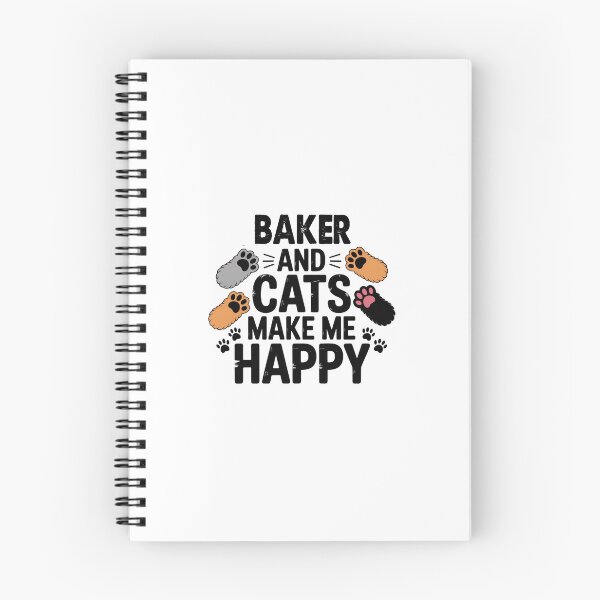Item preview, Baker And Cats Make Me Happy - Funny Baker Cats Lover designed and sold by Oussinc.