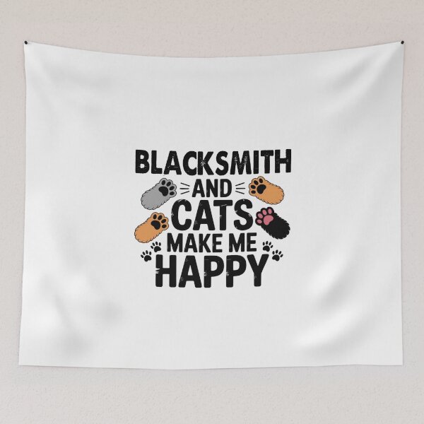 Item preview, Blacksmith And Cats Make Me Happy - Funny Blacksmith Cats Lover designed and sold by Oussinc.