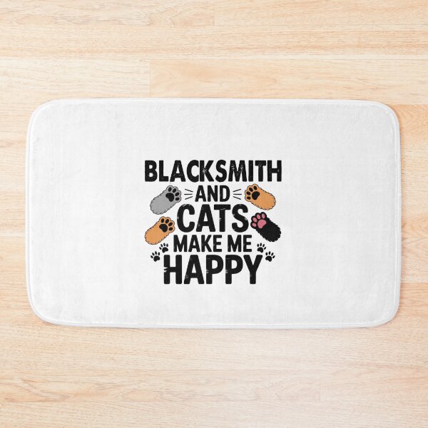 Item preview, Blacksmith And Cats Make Me Happy - Funny Blacksmith Cats Lover designed and sold by Oussinc.