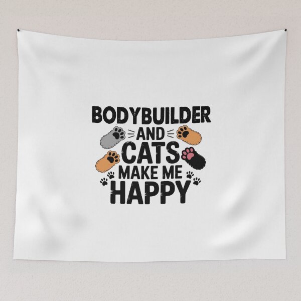 Item preview, Bodybuilder And Cats Make Me Happy - Funny Bodybuilder Cats Lover designed and sold by Oussinc.