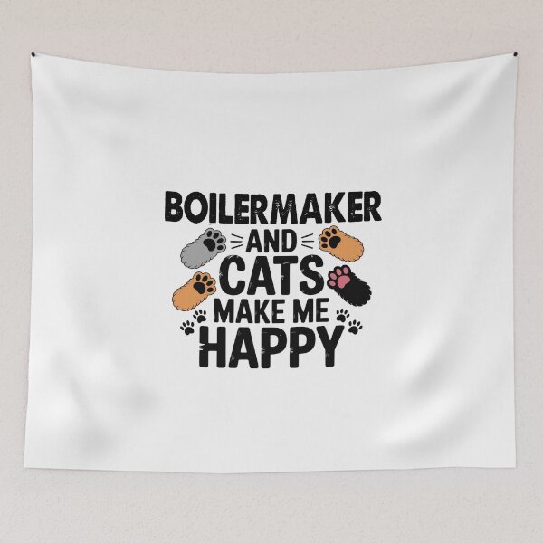 Item preview, Boilermaker And Cats Make Me Happy - Funny Boilermaker Cats Lover designed and sold by Oussinc.