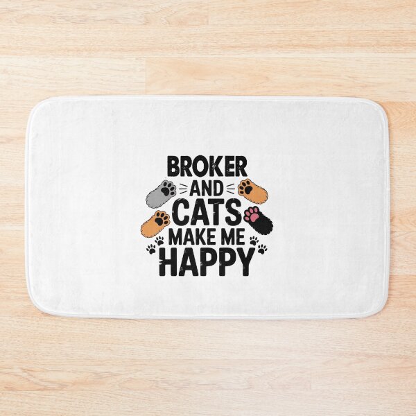 Item preview, Broker And Cats Make Me Happy - Funny Broker Cats Lover designed and sold by Oussinc.