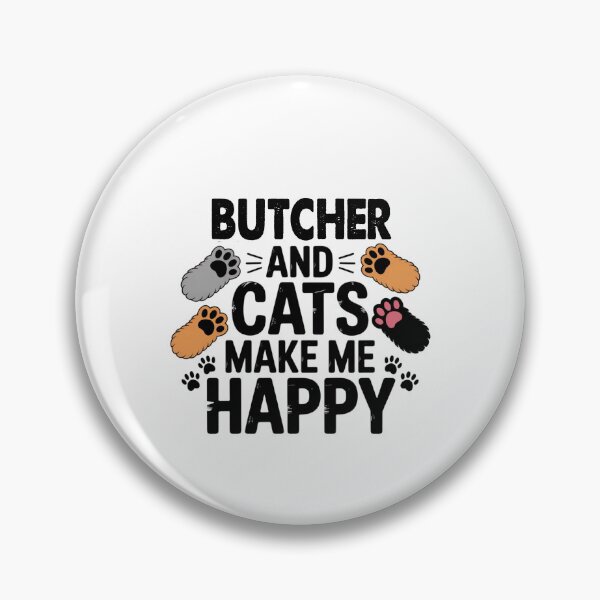 Item preview, Butcher And Cats Make Me Happy - Funny Butcher Cats Lover designed and sold by Oussinc.