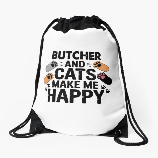 Item preview, Butcher And Cats Make Me Happy - Funny Butcher Cats Lover designed and sold by Oussinc.