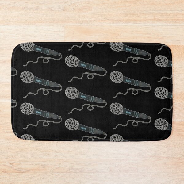 Item preview, Mic Drop Hand Drawn Black Background Retro Microphone designed and sold by H3designs.