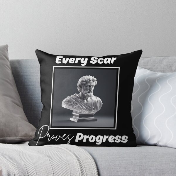 Item preview, Every Scar Proves Progress - Epictetus Crystal Clear Quartz Stoic Sculpture designed and sold by LexaArtworks.