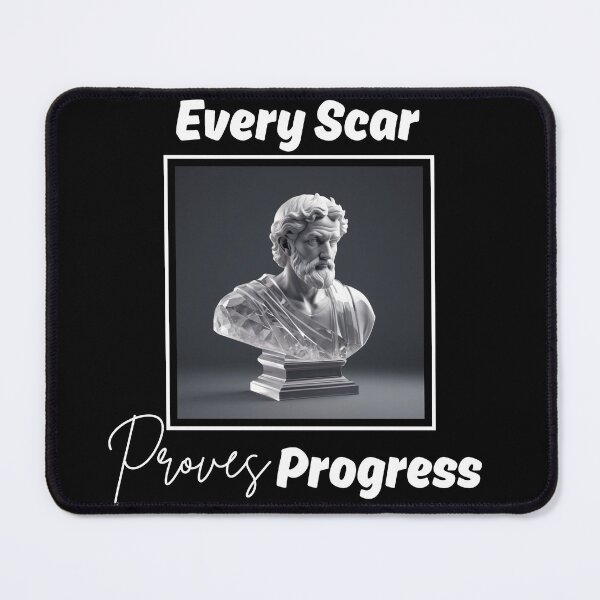 Item preview, Every Scar Proves Progress - Epictetus Crystal Clear Quartz Stoic Sculpture designed and sold by LexaArtworks.