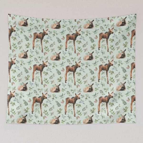 Item preview, Woodland Baby Moose designed and sold by WildAliceArt.
