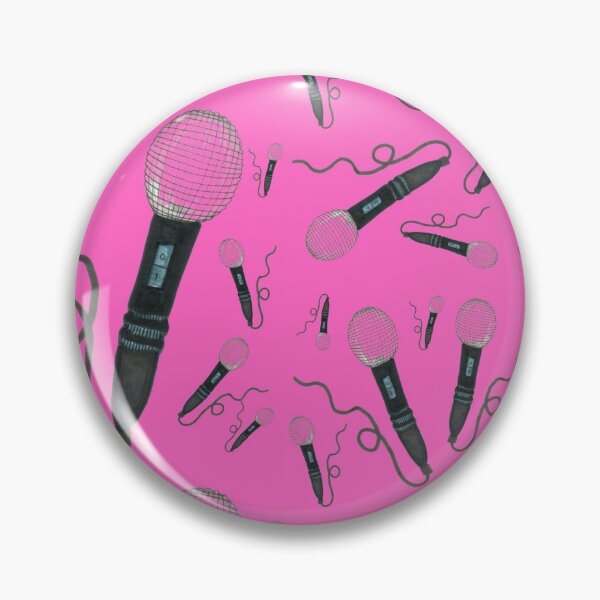 Item preview, Pink Mic Drop Hand Drawn Retro Microphone designed and sold by H3designs.