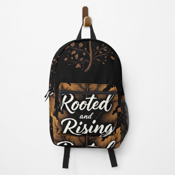 Item preview, A close up of a leaf with the words rooted and rising in it designed and sold by cafegrafis.