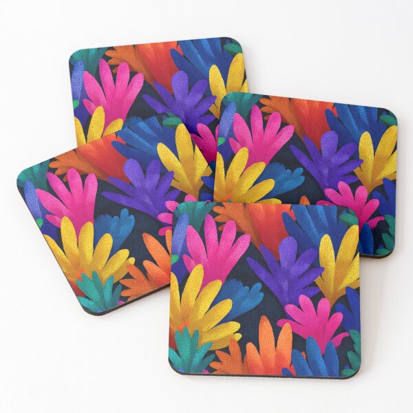 Item preview, Bold Rainbow Tropical Leaves on Dark Texture Background designed and sold by Art of Ngu.