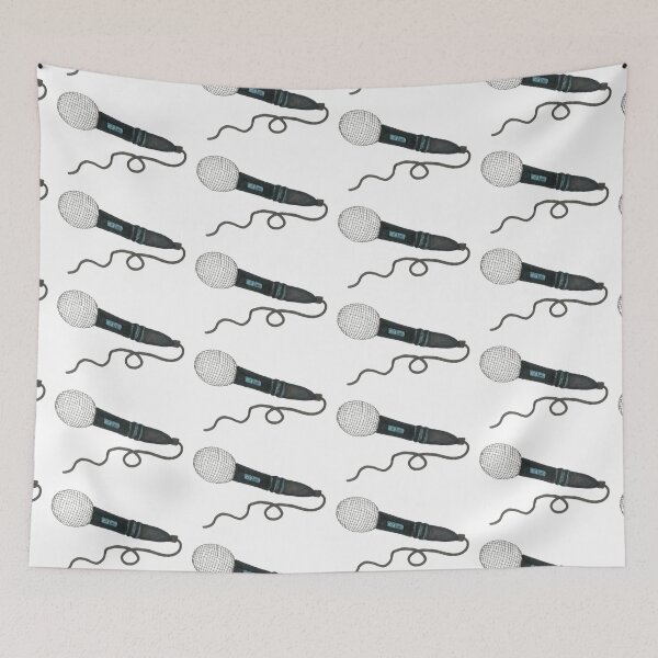 Item preview, Mic Drop Hand Drawn White Background Retro Microphone designed and sold by H3designs.