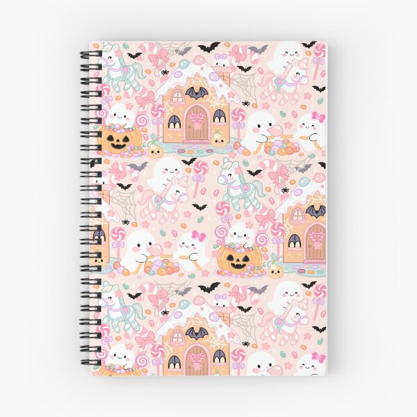 Aperçu de l'œuvre Motif sans couture Kawaii Halloween Candy Land – Fantômes pastel, maison en pain d'épices, mignon et effrayant créée et vendue par Sunnyneststudio.