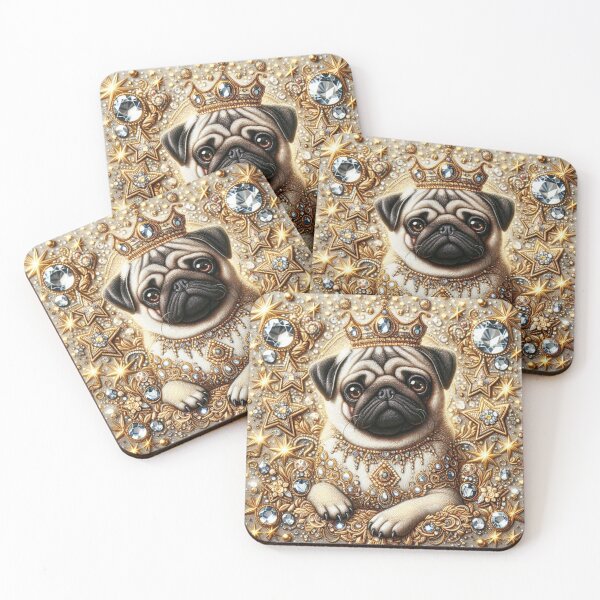 Item preview, Regal Pug Jeweled Crown and Golden Splendor designed and sold by Wags & Tails.