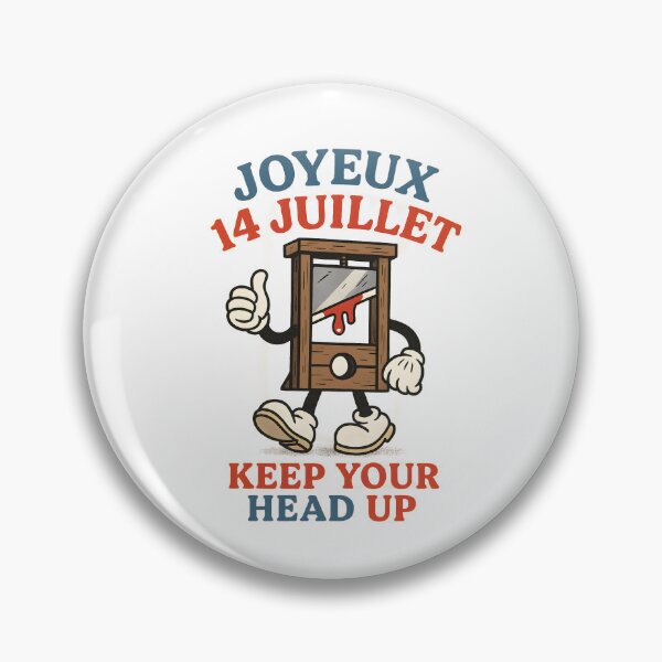 Item preview, Funny Bastille Day Guillotine Cartoon – Joyeux 14 Juillet Thumbs-Up Design designed and sold by SparkJoy-Studio.